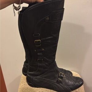 Y2K Puma Berlin Motorcycle Leather Boots W9